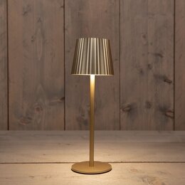 Tafellamp 27x9cm goud geribbeld warm wit Led