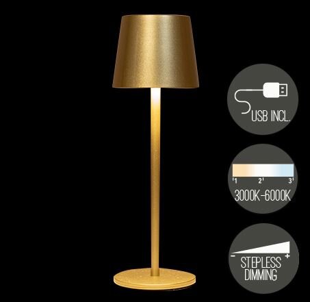 Tafellamp 27x9cm goud warm wit Led