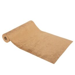 Tafelloper 28cmx3m fluweel camel/goud