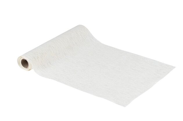 Tafelloper 28cmx3m glanzende stof crème/goud