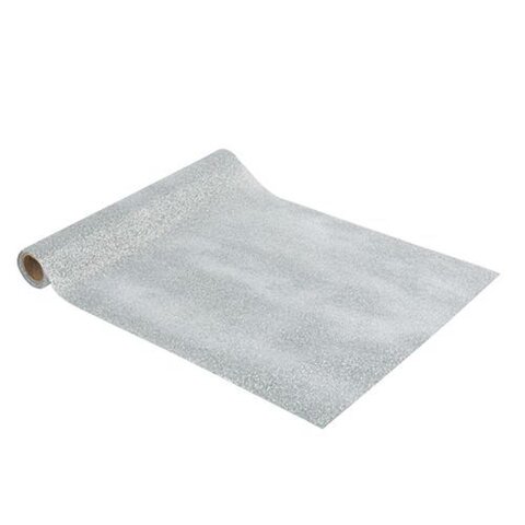 Tafelloper 30x300cm - glitter zilver