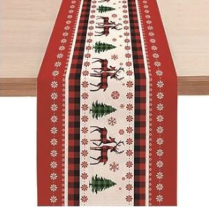 Tafelloper 33x180cm - Kerst eland