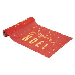 Tafelloper Joyeux Noël 28x500cm - rood goud