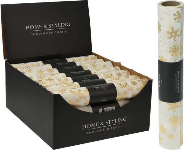 Tafelloper Kerst 2ass creme