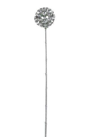 Tak bal strass H68cm zilver