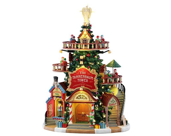 the tannenbaum tower christmas shops, b/o (4.5v)