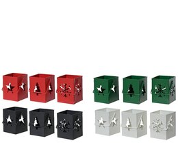 Theelichthouder 7x7x9cm ijzer 12ass