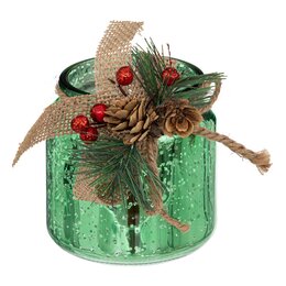 Theelichthouder D10cm met takken 4ass