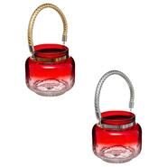 Theelichthouder D14xH13cm - rood