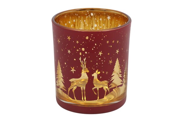 Theelichthouder Lucca S H8cm rood