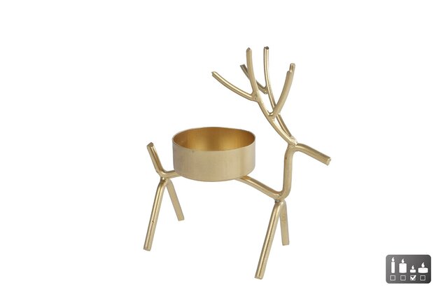 Theelichthouder Raymond 9x10x4cm metaal goud