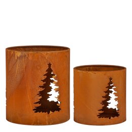 Theelichthouder Taos roest 15x15cm