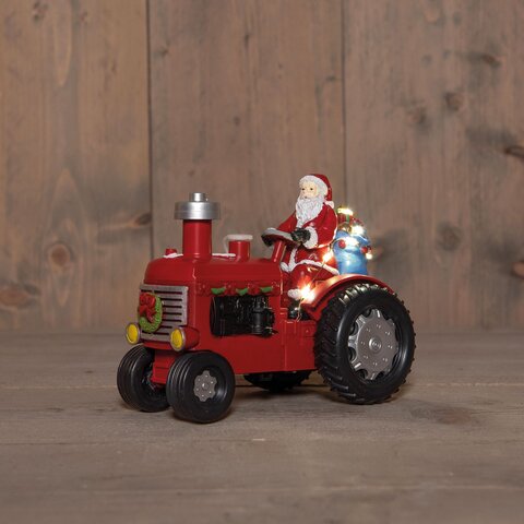 Tracteur avec Père Noël 14x18cm L+S