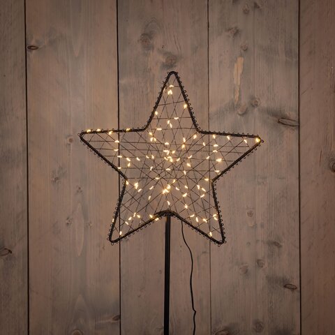 Tuinsteker ster 85Led 28x82cm metaal classic warm