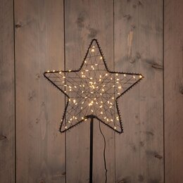Tuinsteker ster 85Led 28x82cm metaal classic warm