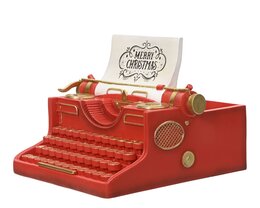 Typewriter 30x28x21cm rood