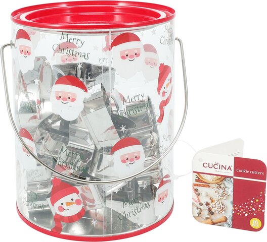 Uitsteekvorm rvs Kerst 16stuks