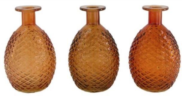 Vaas fles 9x9x15cm 3ass