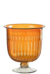 Vaas Romein 22x24cm glas oranje
