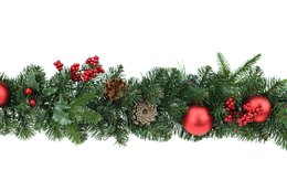 Victoria Garland Cones & Red Deco mat l180cm