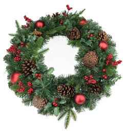 Victoria Wreath Cones & Red Deco mat d60cm