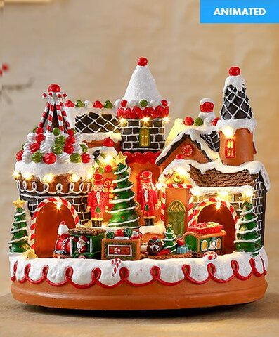 Village Noel bonbon train 27x27x25
