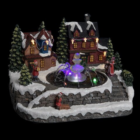 village Noel fontaine 27x21x19cm