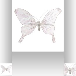 Vlinder 45cm wit - afbeelding 3
