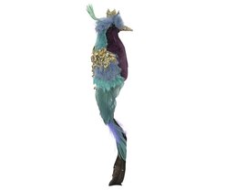 Vogel 25cm polyester blauw
