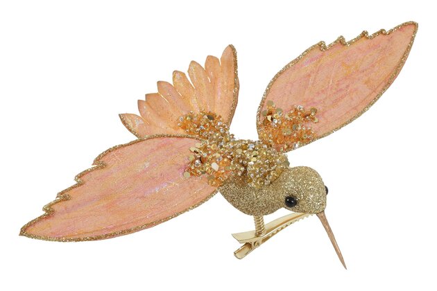 Vogel clip 7xH3cm goud