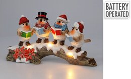 Vogels op tak 28x11x14cm Led
