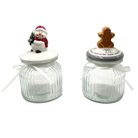 Voorraadpot 11x20cm glas 3ass