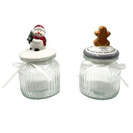 Voorraadpot 11x20cm glas 3ass