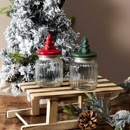 Voorraadpot glas met deksel H15cm - Kerst 2ass - afbeelding 3