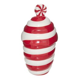 Voorraadpot H22cm Snoep gestrepen rood wit