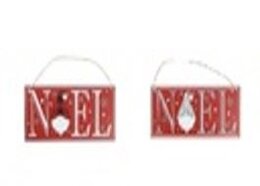 Wanddeco kabouters 30x15cm rood/grijs/wit 2ass