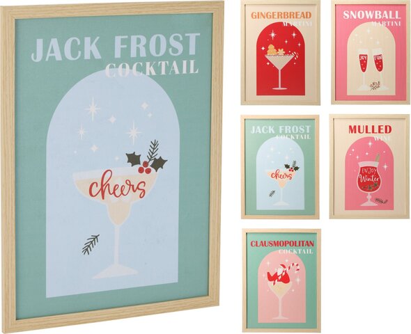 Wanddeco kader 30x40cm 6ass