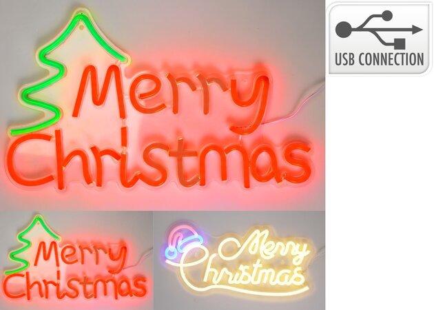 Wanddeco Merry Christmas neon 2ass