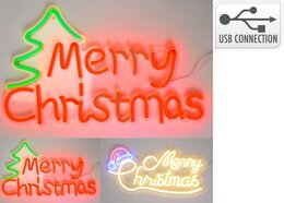 Wanddeco Merry Christmas neon 2ass