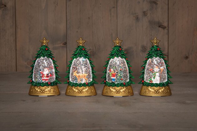 Waterbal kerstboom 15,5x9cm Led warm wit