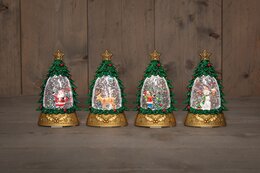 Waterbal kerstboom 15,5x9cm Led warm wit