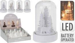 Waterbal kersttafereel Led D9cm 4ass