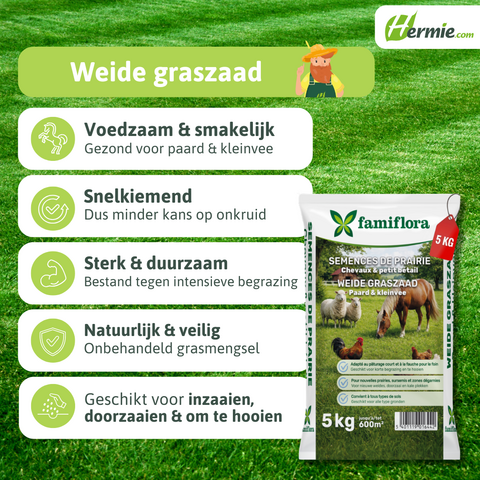Weide Graszaad Paard & Kleinvee 5kg - afbeelding 2