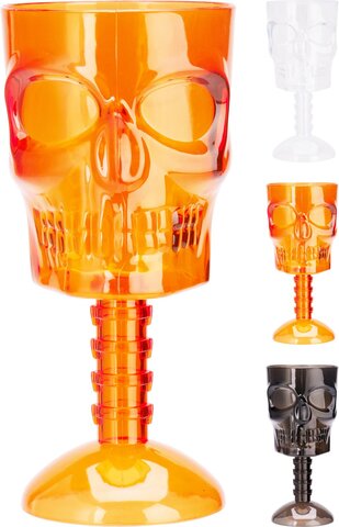 Wijnglas 350ml op voet doodshofd 3ass