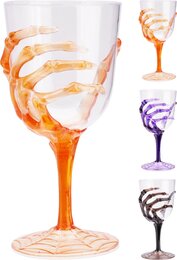 Wijnglas 430ml skelethand 3ass