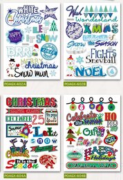 x-mas 3d gel stickers - 4 ass