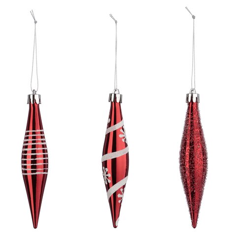 xmas ice decoration x 3 sdn plast glacon paill fro