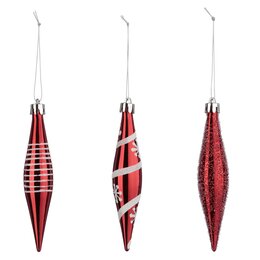 xmas ice decoration x 3 sdn plast glacon paill fro